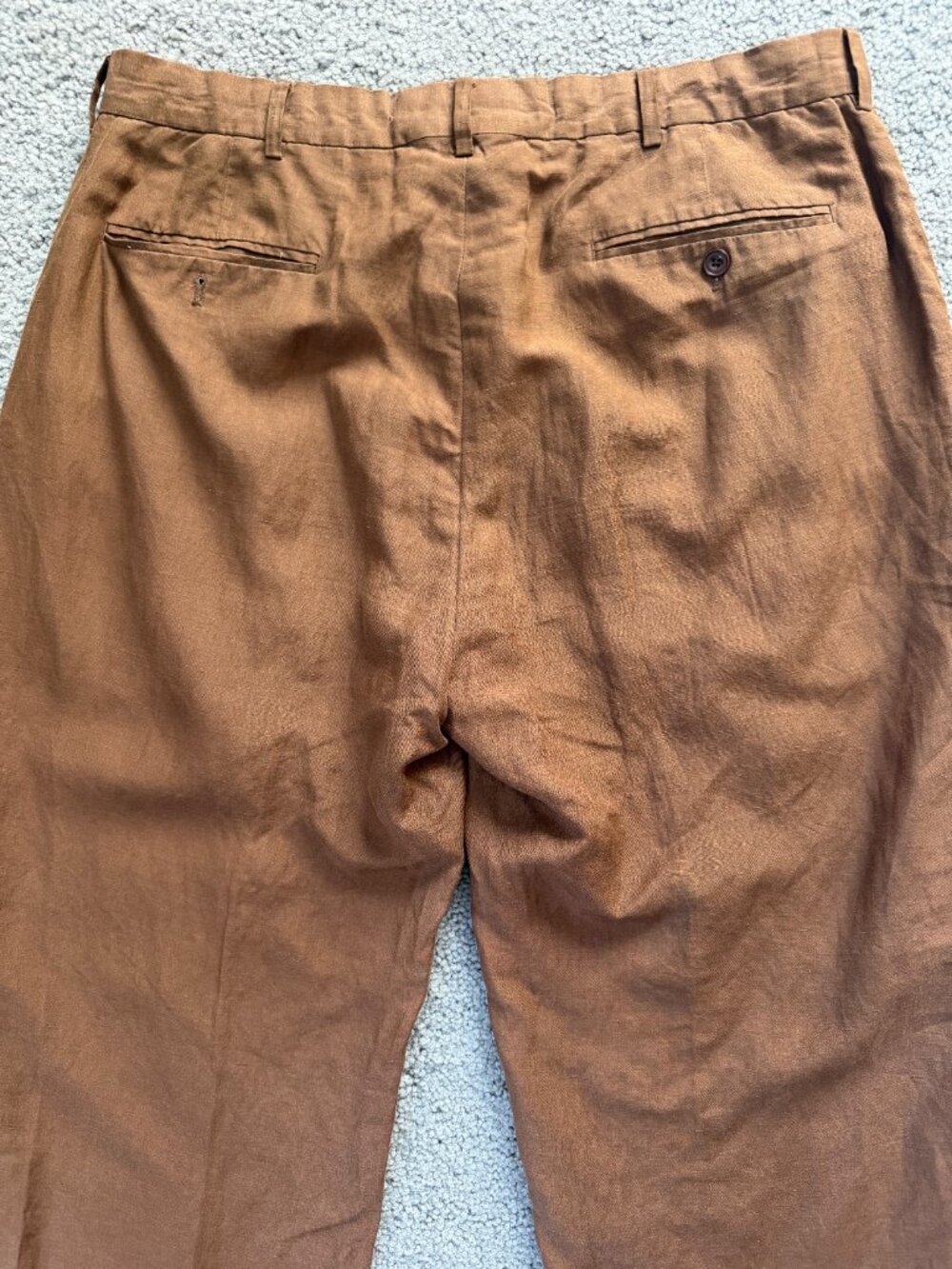 Vintage Polo Ralph Lauren MX Linen Silk Pants Brown 36/30 Luxury Trousers - EUC - Picture 9 of 12